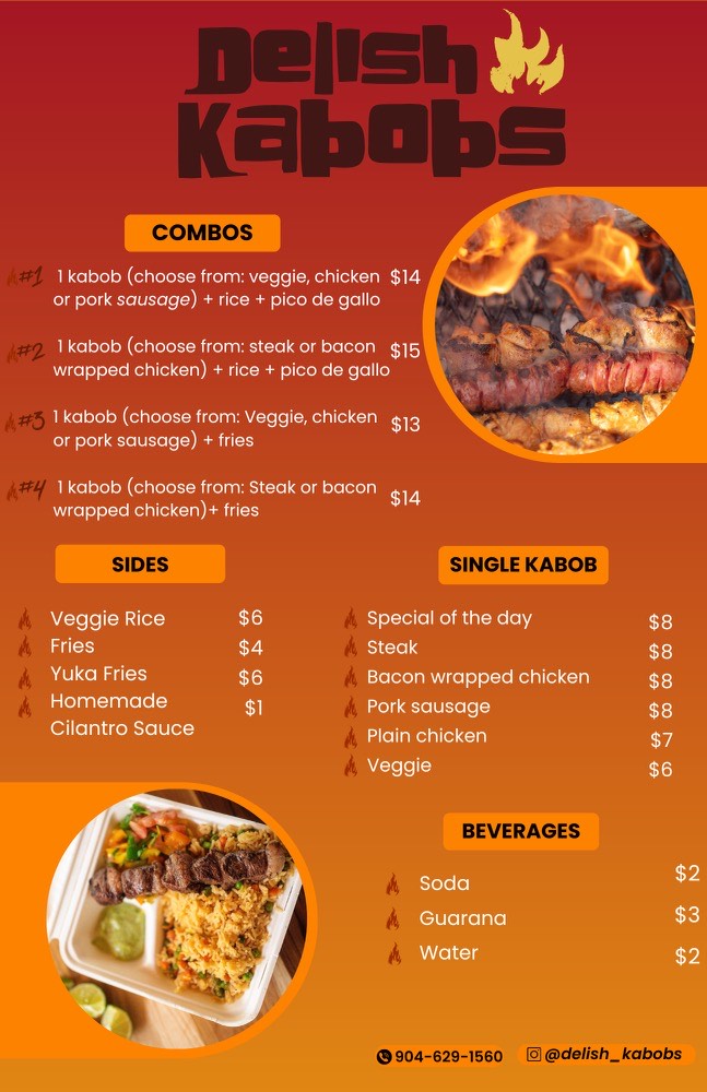 Delish Kabob Menu
