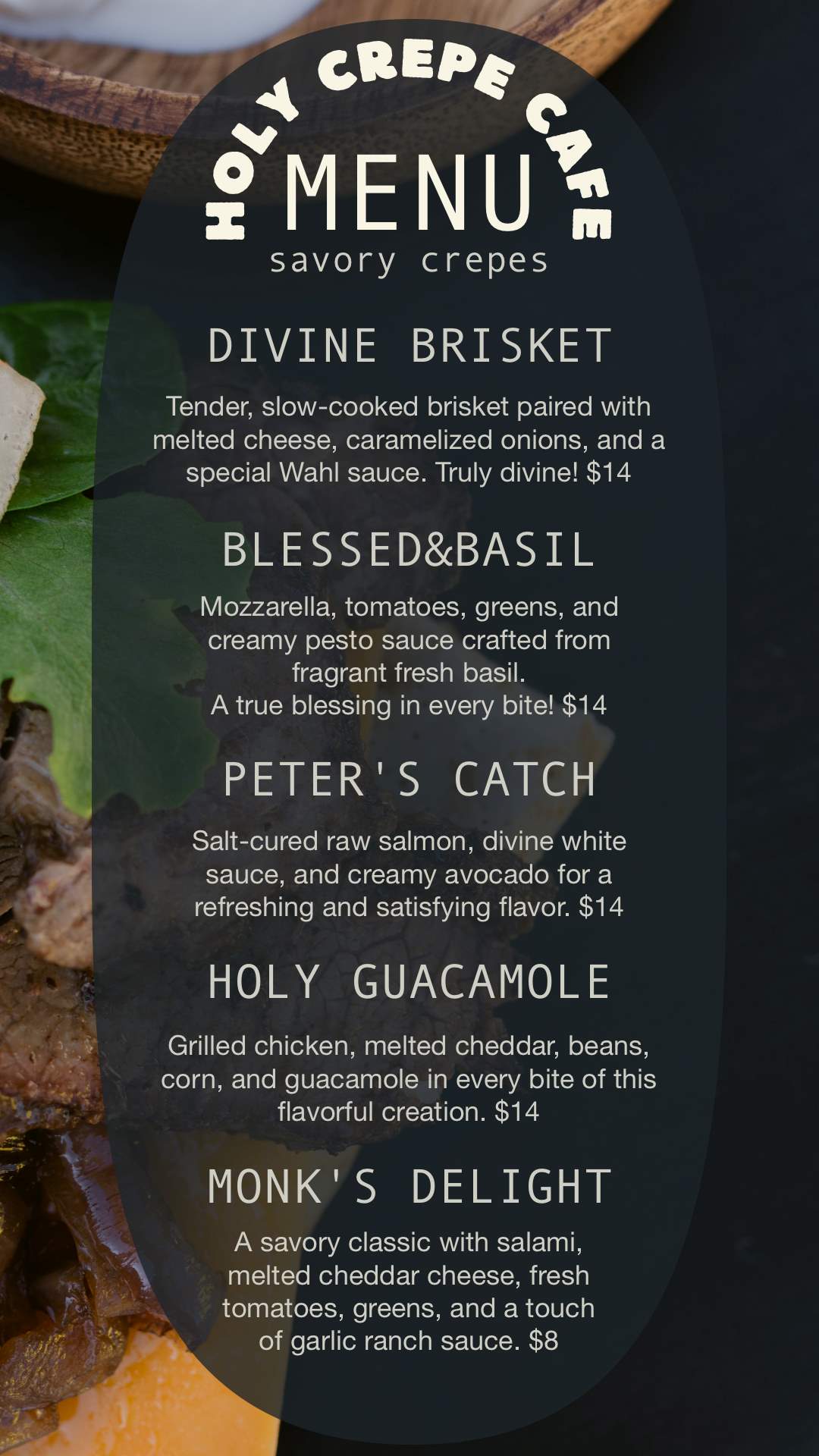 Holy Crepe savory menu1